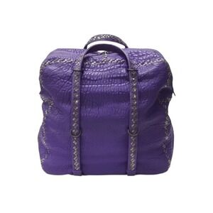 BOTTEGA VENETA handbag purple leather black hardware